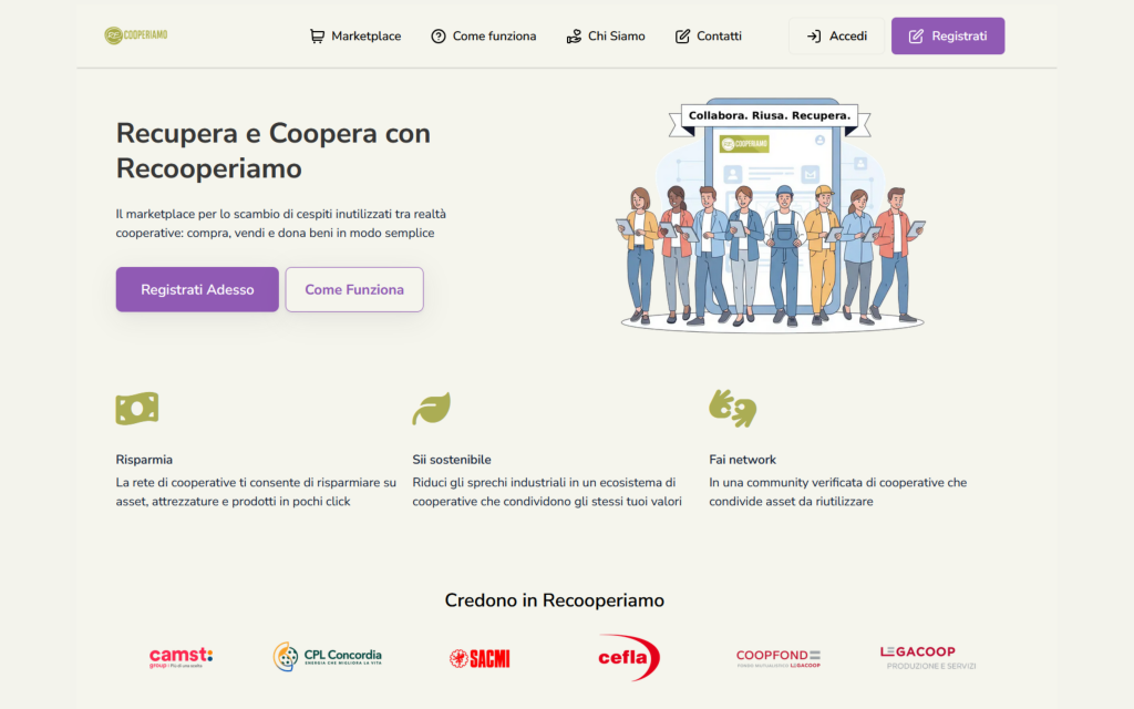 Recooperiamo si apre alla rete cooperativa: al via lo Sprint di popolamento del marketplace cooperativo dell’economia circolare