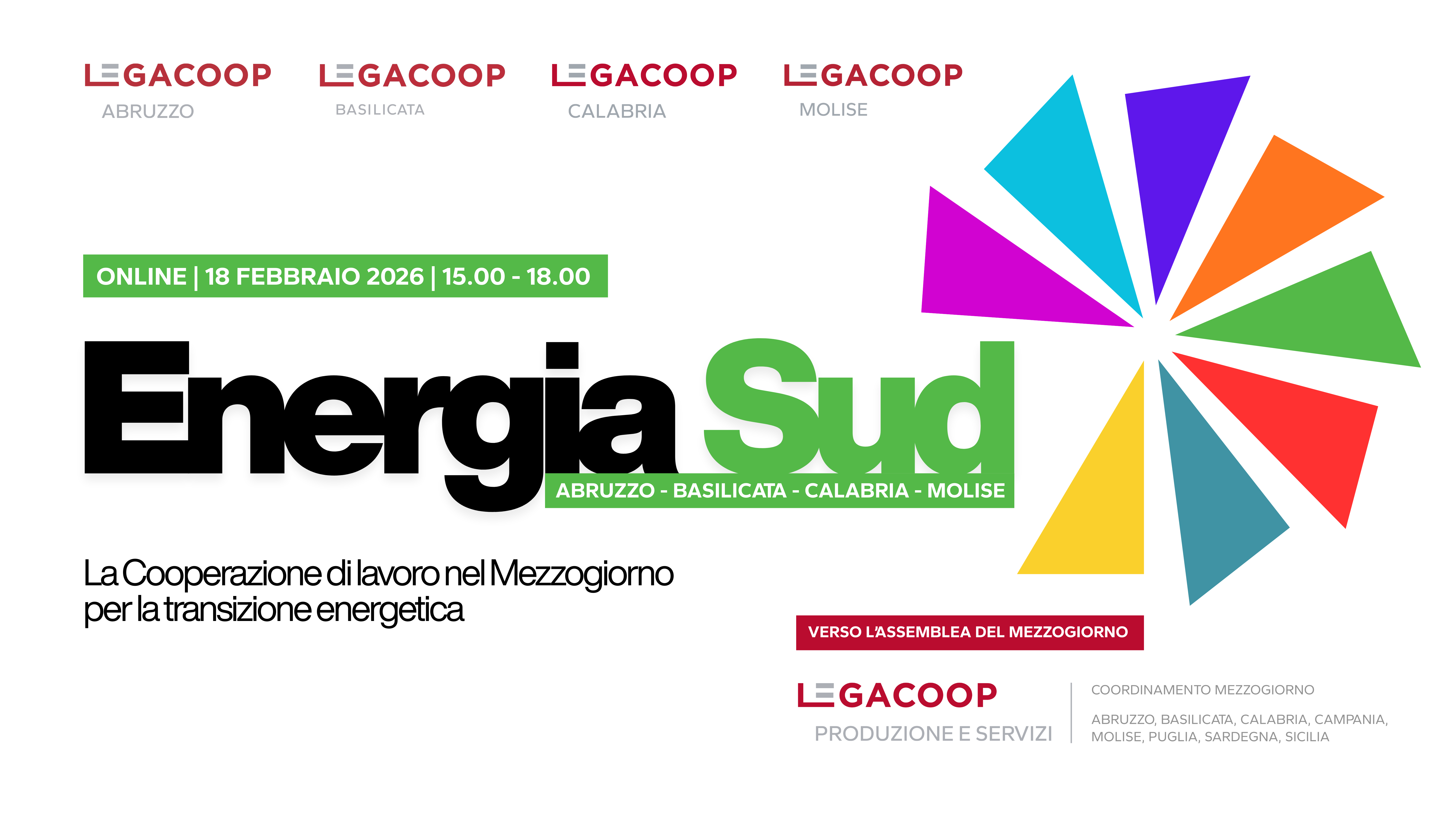 ENERGIA SUD, terza tappa in modalità online per la cooperazione di lavoro di Abruzzo, Basilicata, Calabria e Molise
