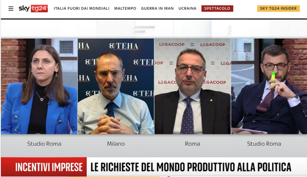 Transizione 5.0, Gamberini a Sky TG24: “Impegni mantenuti, ora vigilare sui rincari dopo Pasqua”