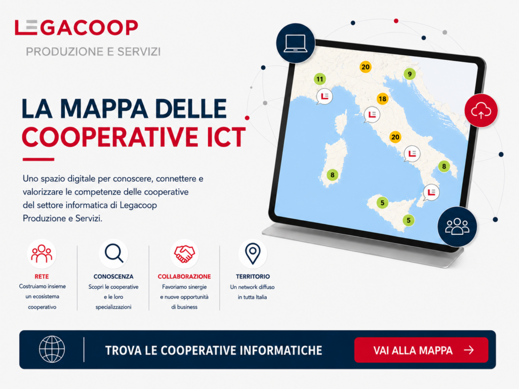 Online la mappa interattiva delle cooperative ICT di Legacoop Produzione e Servizi