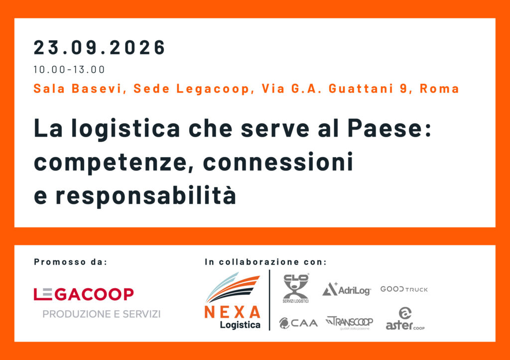 Il 23 settembre a Roma la presentazione di NEXA Logistica e l’evento: “La logistica che serve al Paese: competenze, connessioni e responsabilità”
